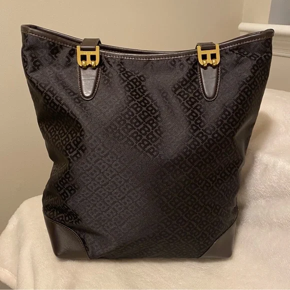 Bally EUC Monogram tote bag Black with Gold Hardware - Picture 4 of 14
